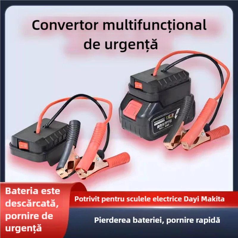 🚗🧰Convertor multifuncțional pentru pornire de urgență a bateriei auto【(interfață USB dublă)】-3868727