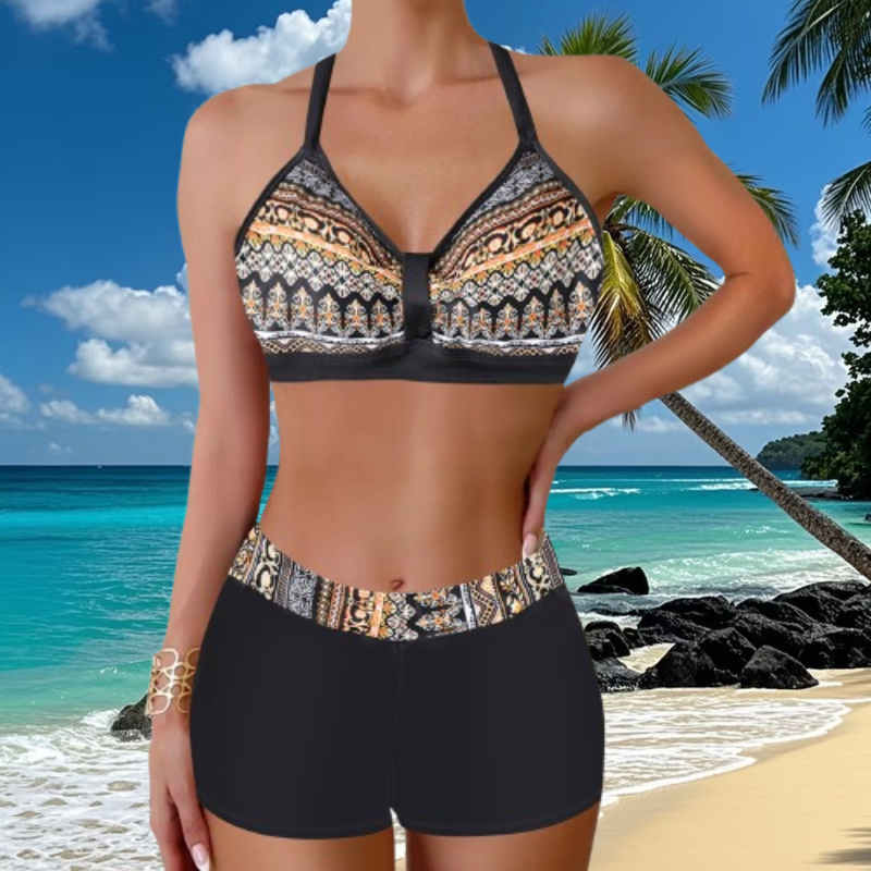 🏖️👙【Reducere limitată în timp】🌴【S-5XL】Set de costume de baie imprimate pentru vacanță la plajă 2025