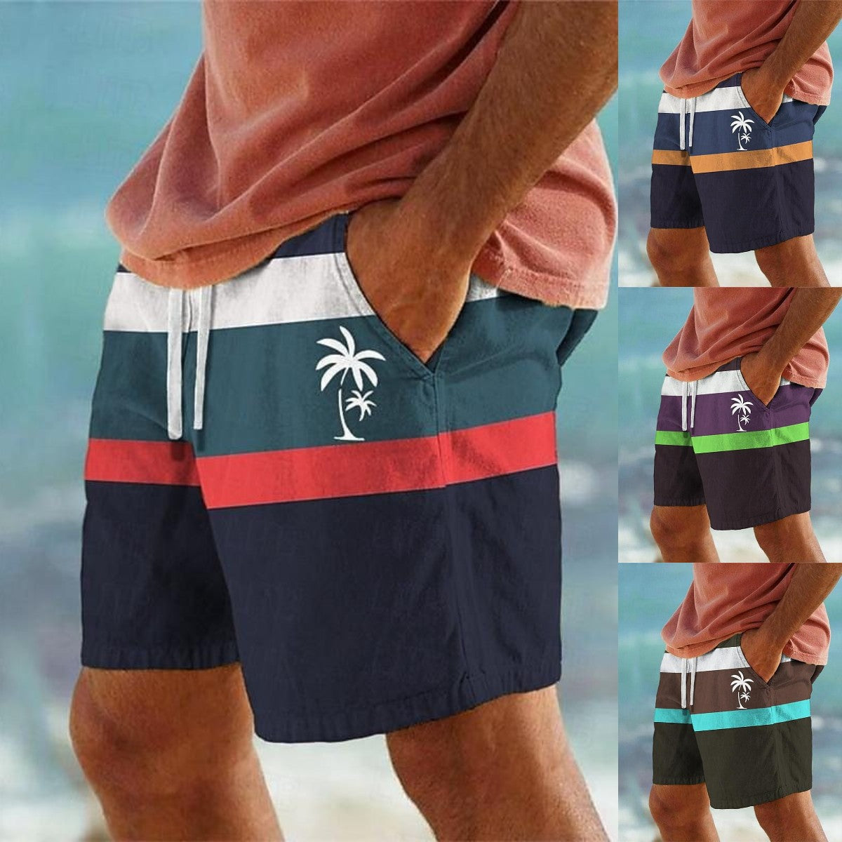 【Ofertă de vară💥】【S-6XL】Pantaloni de baie bărbați 2025, stilati, cu imprimeu multicolor