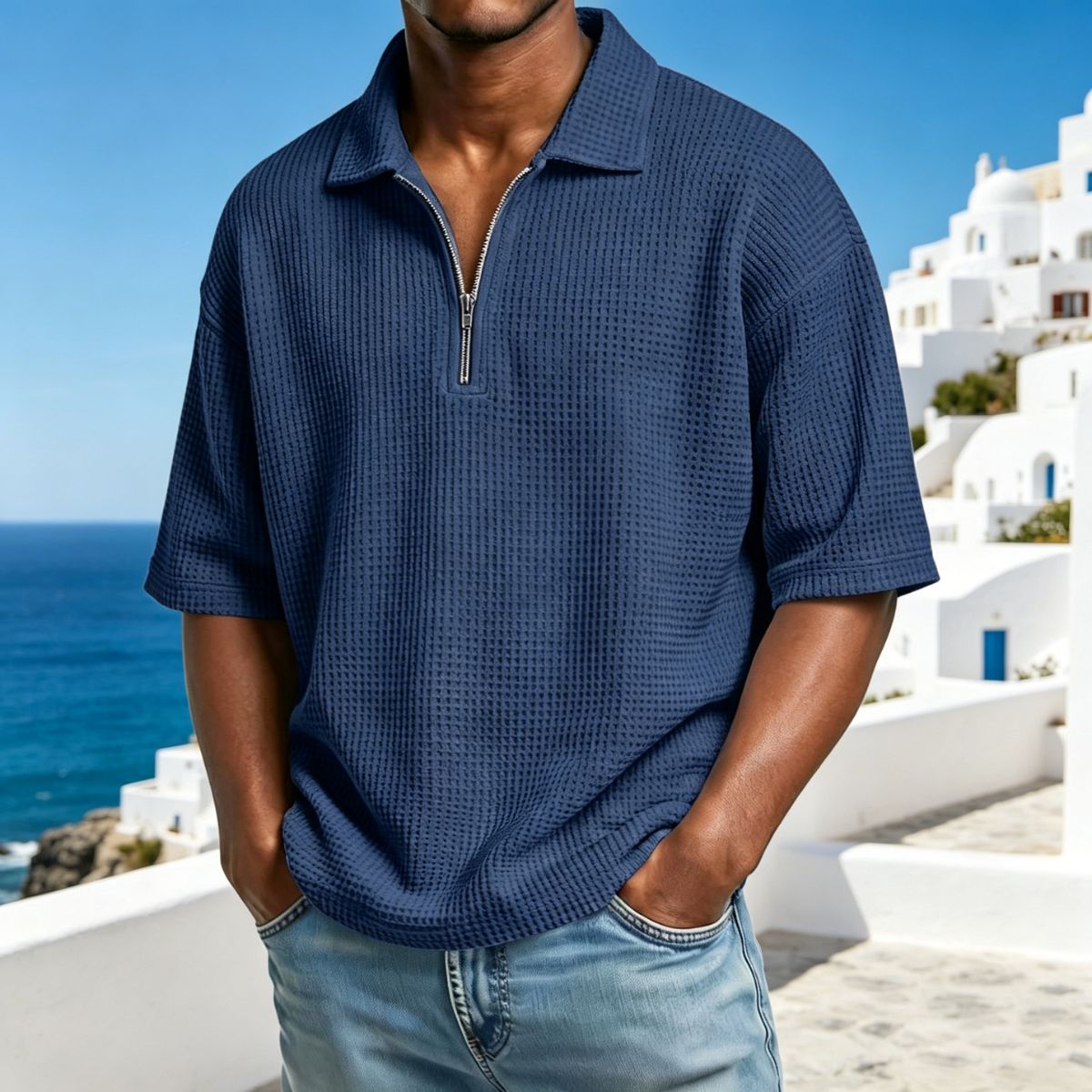 👕👕【50% popusta】【Veličine S-4XL】Novi dolazak za ljeto 2026.: Muška polo majica kratkih rukava u jednoj boji