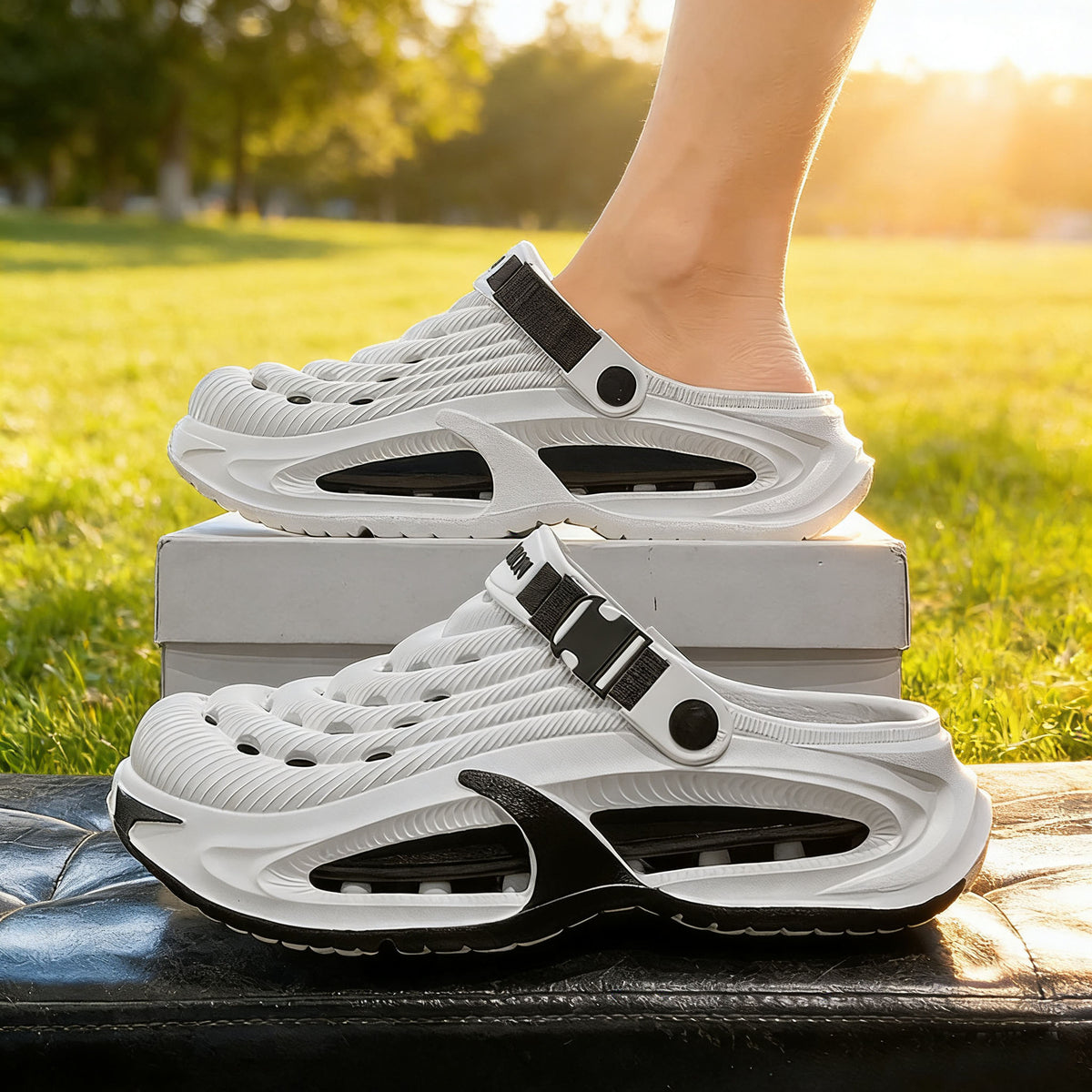 👟【50% popusta】🌬️🏃♂️Muške 2-u-1 višenamjenske sandale: zadebljani EVA potplat, neklizajuće, ultra lagane i prozračne