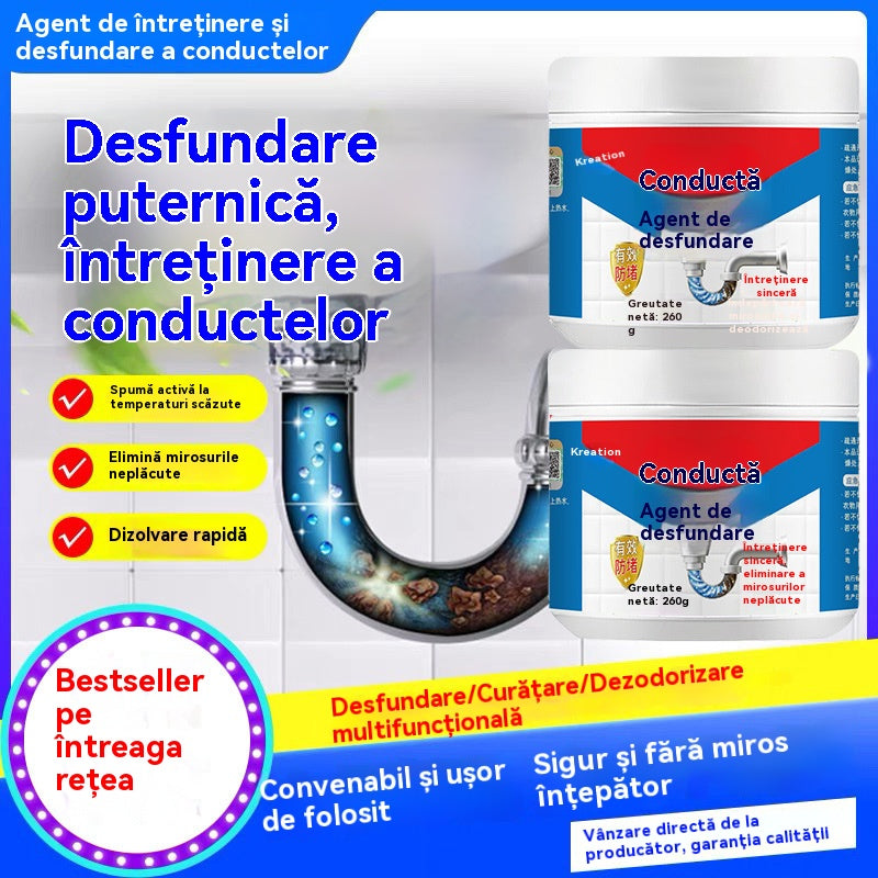 【Cumpără 1, primești 1 gratis】Instrument puternic pentru desfundarea țevilor | Dizolvă cu ușurință blocajele de ulei, toalete și bucătării! Deodorizează dintr-o singură mișcare