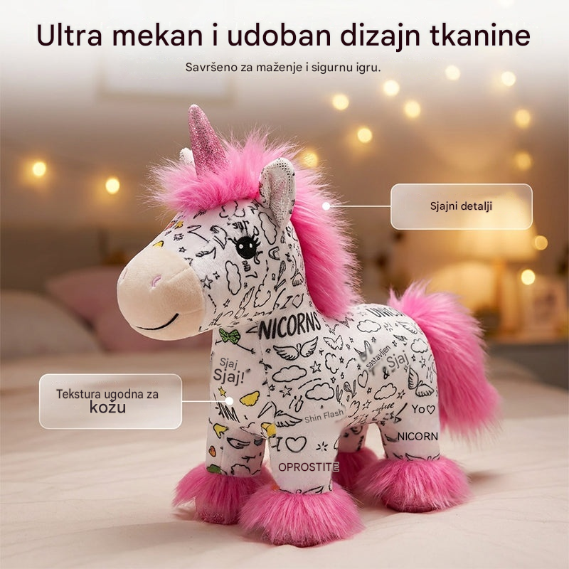 🌈 DIY komplet za bojanje plišane igračke jednoroga
