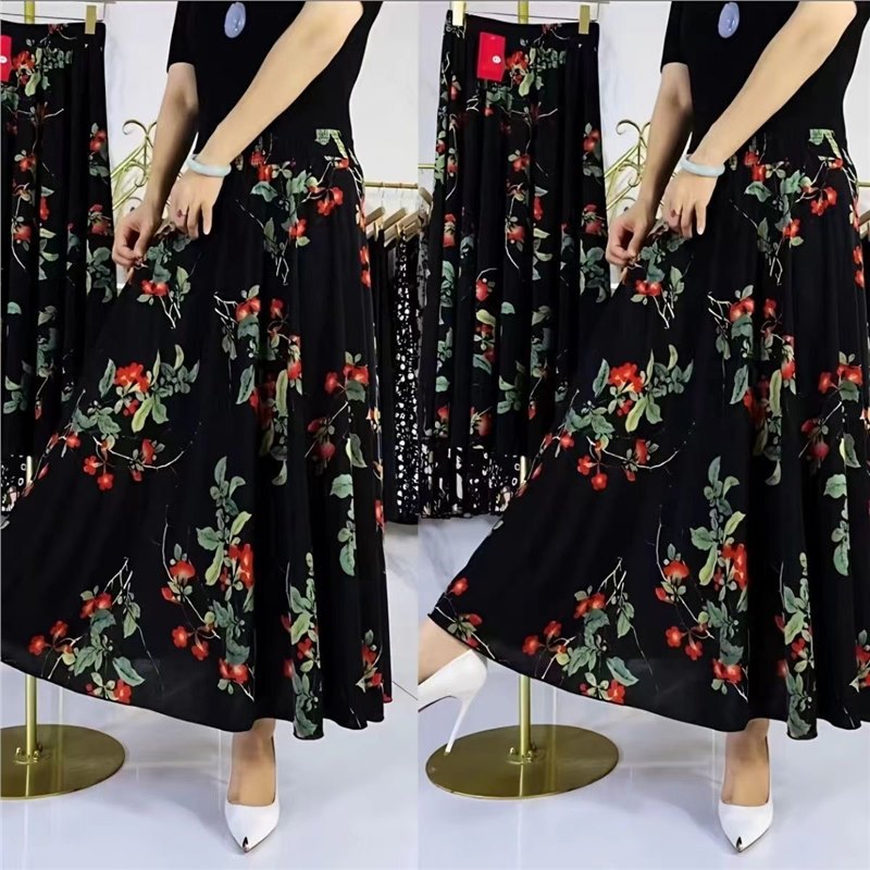 💖【Reducere pe timp limitat】 🌸【L-5XL】2025 fustă lungă nouă cu talie înaltă imprimată--3900240