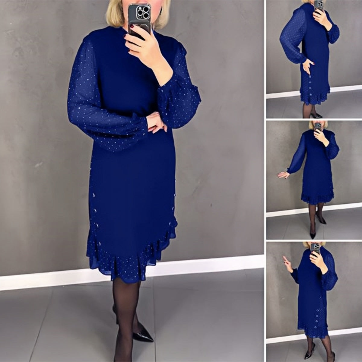 💖💖【S-5XL】🍁🍂Rochie nouă la modă de toamnă și iarnă de înaltă calitate-3843718