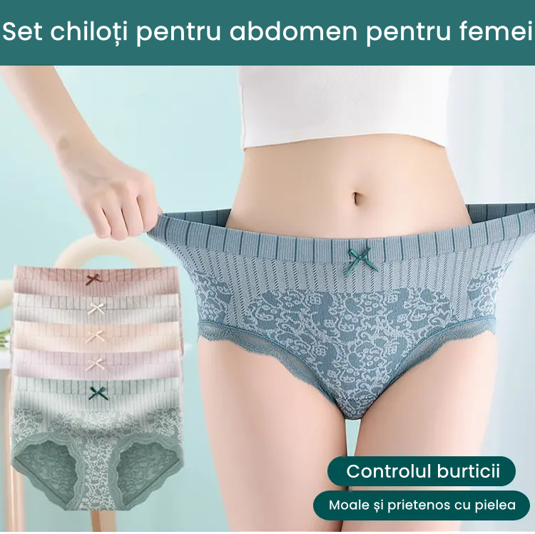 🔥【Cumpărați 4, primiți 4 gratuit】🔥Slip de damă cu talie înaltă, antibacteriană, absorbantă de umiditate--3888174