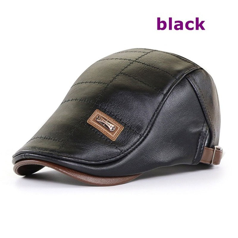 🔥🧢【Časově omezený prodej】 Pánský vysoce kvalitní retro baret z pravé kůže - 3862743