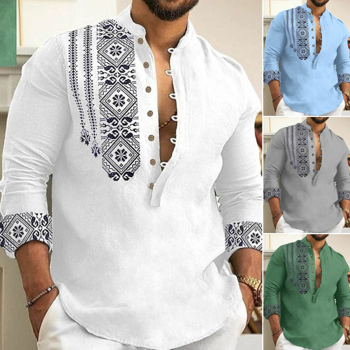 🔥🥰【S-3XL】 Cămașă de vară pentru bărbați cu mânecă scurtă cu rever 3910611