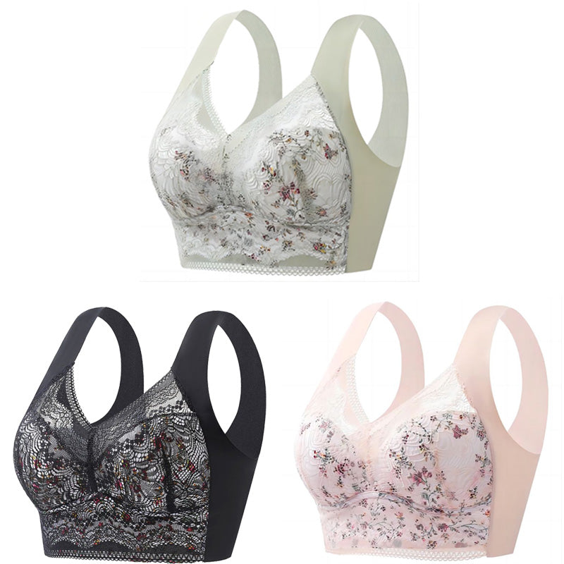【🔥Cumpărați 1, primiți 3 gratuit】【Set de 3 bucăți】💕🎁Sutien de mărime mare din mătase de gheață fără cusături, respirabil și reglabil【Potrivit pentru 40kg-100kg】-3983347