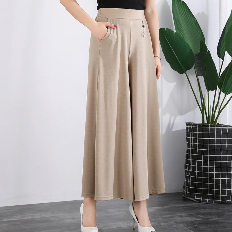 ❤️【M-5XL】Nuevos pantalones de verano para mujer 2026 - Pata ancha, seda de hielo, corte al tobillo