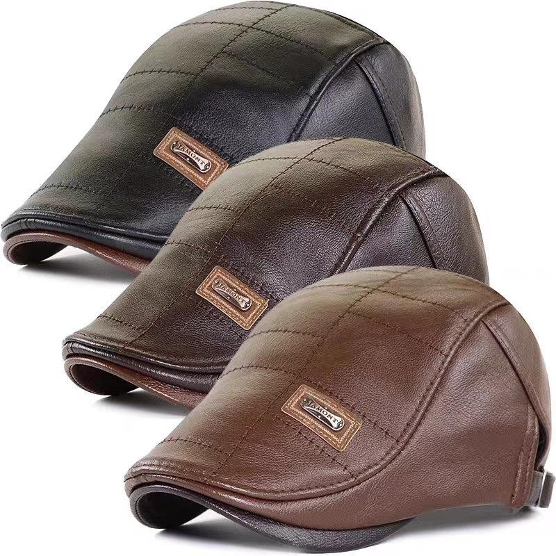 🔥🧢【Časově omezený prodej】 Pánský vysoce kvalitní retro baret z pravé kůže - 3862743