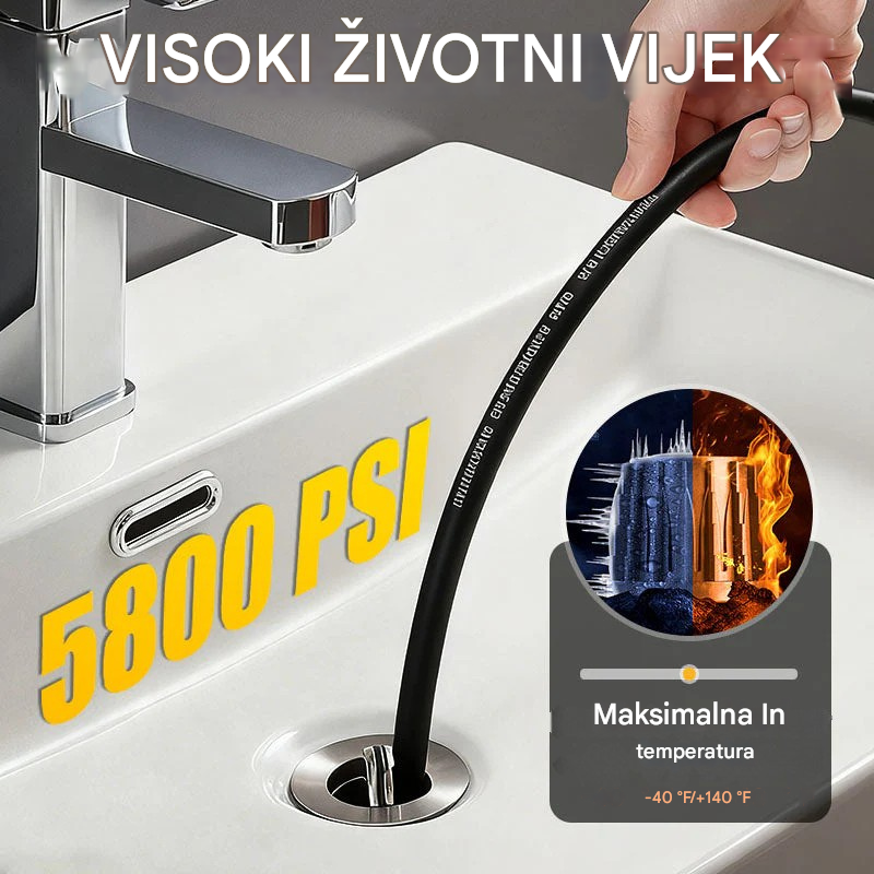 🔗Alat za čišćenje smeća za spajanje na autopraonicu 🚰Čistač smeća za kupaonicu/kuhinju 🧹Visokotlačni mlaz vode za brzo otpuštanje, otporan na visoki tlak i ne propušta 💧Neophodan u svakom domu