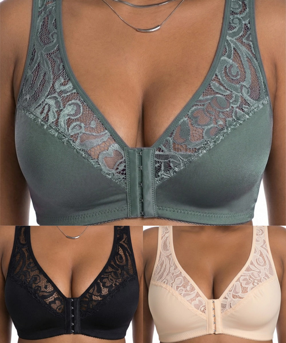 šNajniža cijena ikadćSet od 3 dijelaććL-4XLćšš©²Plus size push-up grudnjak, prekrasna Äipka, push-up i izdubljeni dizajn, kopÄanje sprijeda
