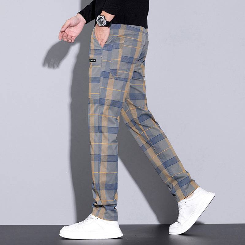 š„Pantaloni casual Ć®n carouri noi de varÄ pentru bÄrbaČi, lejeri Či versatilić45-110 kgć