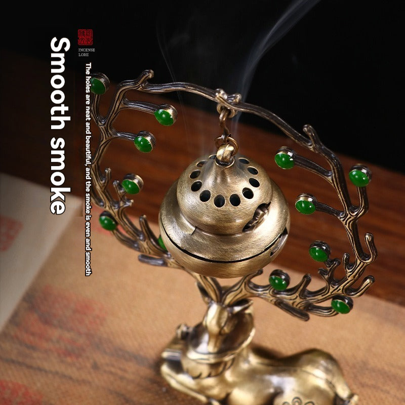 【✨Reducere pe timp limitat】🦌Bogăție prosperă, viață lungă, arzător de tămâie + ornamente pentru aromoterapie--3889005