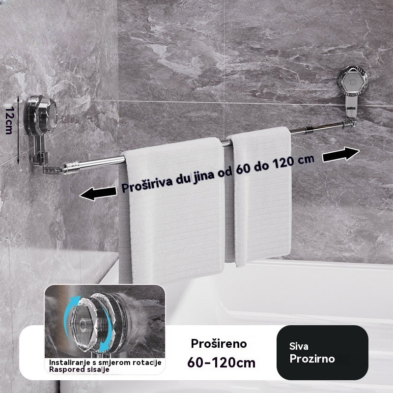 🚿✨【Plaćanje pouzećem】💥Rotirajući držač za ručnike s vakuumskom čašicom, bez potrebe za bušenjem.