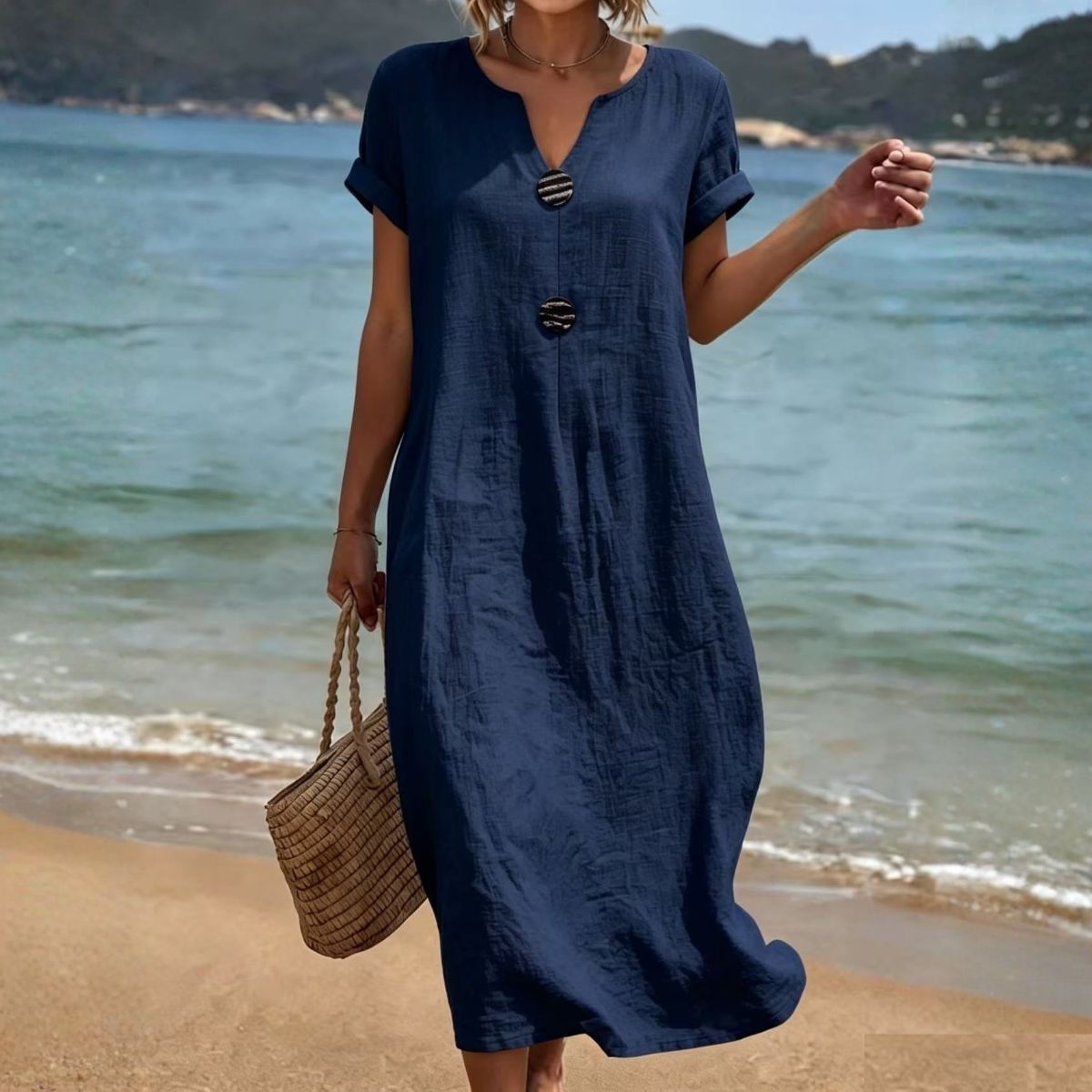 ✨【S-3XL】Elegantna haljina od lana i pamuka – udobnost i svježina