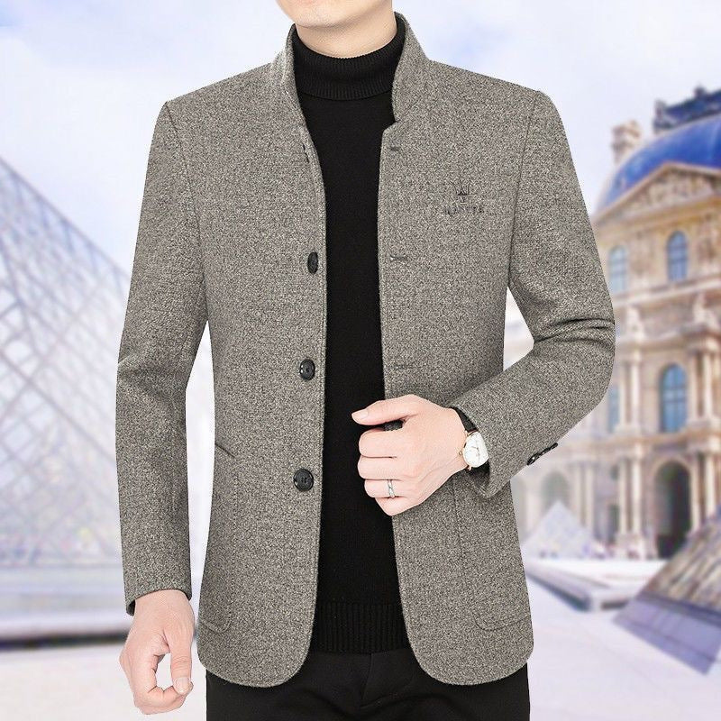 ⛄️🤗【M–4XL】🔥 Nova jakna s ovratnikom: muški debeli vuneni džemper s baršunastom podstavom – jesen/zima
