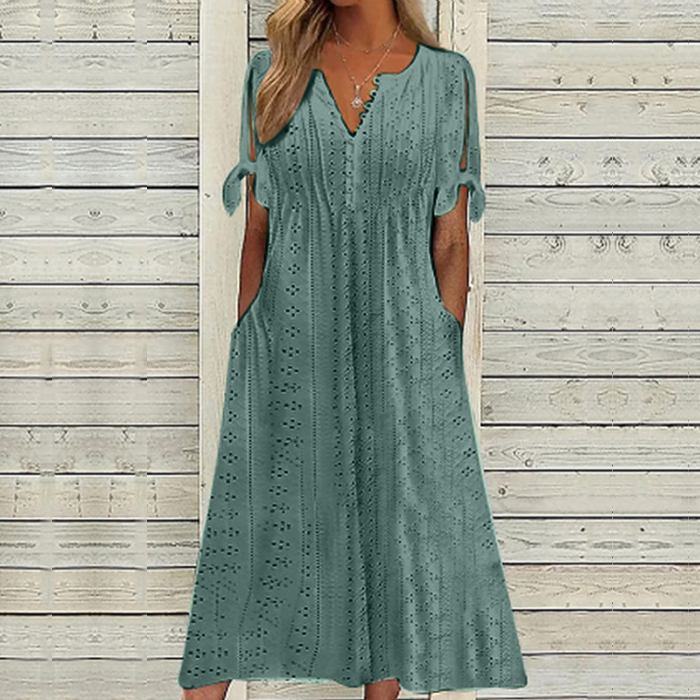 💥💥👗💋【🏆Reducere 50%】【S–5XL】😍 Rochie simplă pentru femei, mărimi mari, uni, lejeră și casual