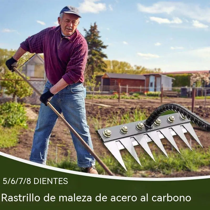 Rastrillos para maleza con púas de acero al carbono para jardín: duraderos, con agarre ergonómico y para desherbar de manera eficiente 🌱