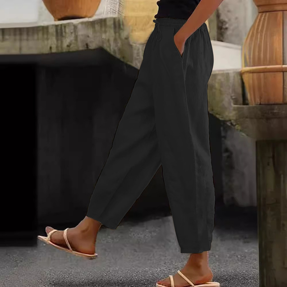 😍【Novo Ograničeno vrijeme 50% popusta 3 dana】💕【S-5XL】Ženske ležerne pamučno-lanene hlače - hladne i prozračne, elegantne i ležerne, od mekane tkanine. ✅Plaćanje pouzećem