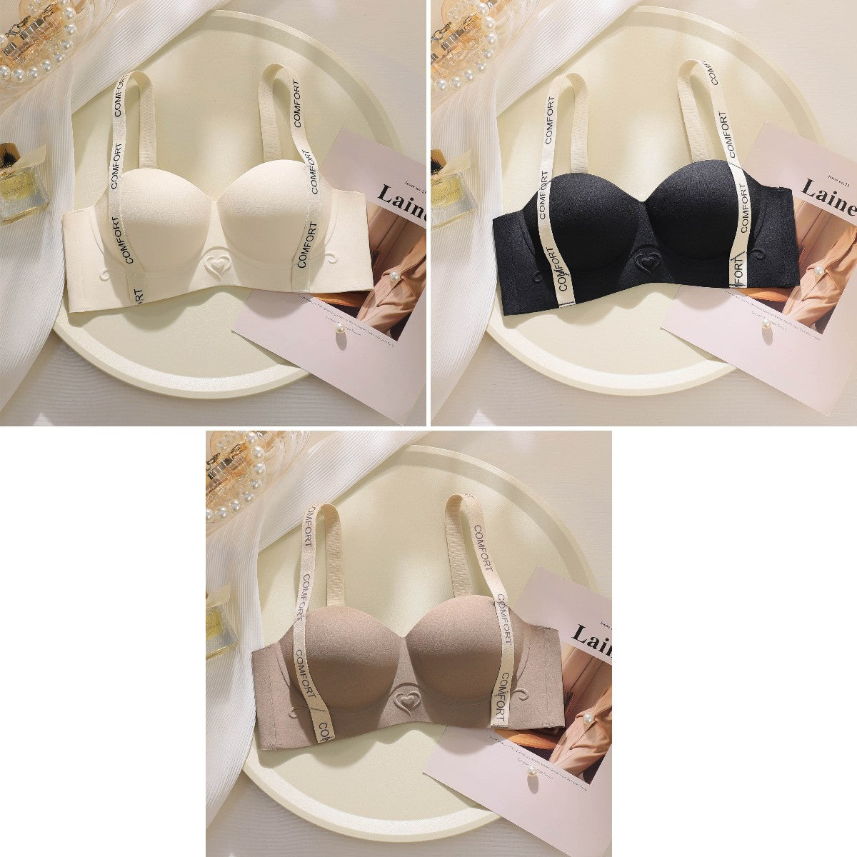 😍【Pachet de 3】Sutien push-up pentru femei fără armătură ❤️【40-85KG】