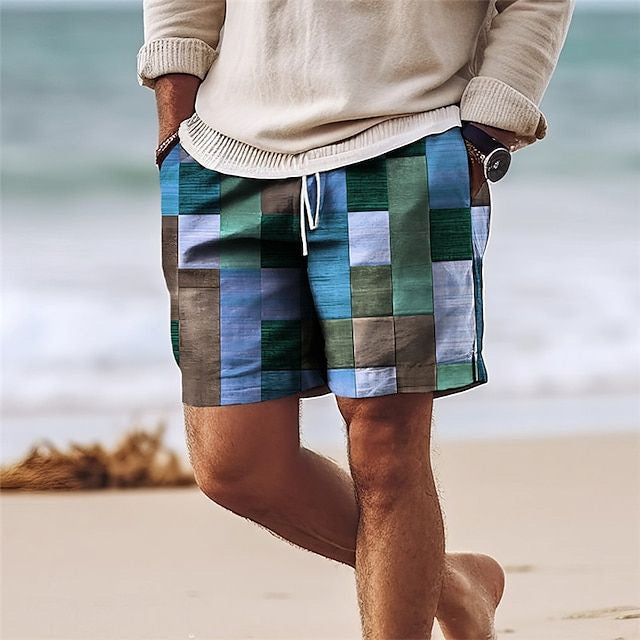 【Ofertă de vară💥】【S-6XL】Pantaloni de baie bărbați 2025, stilati, cu imprimeu multicolor