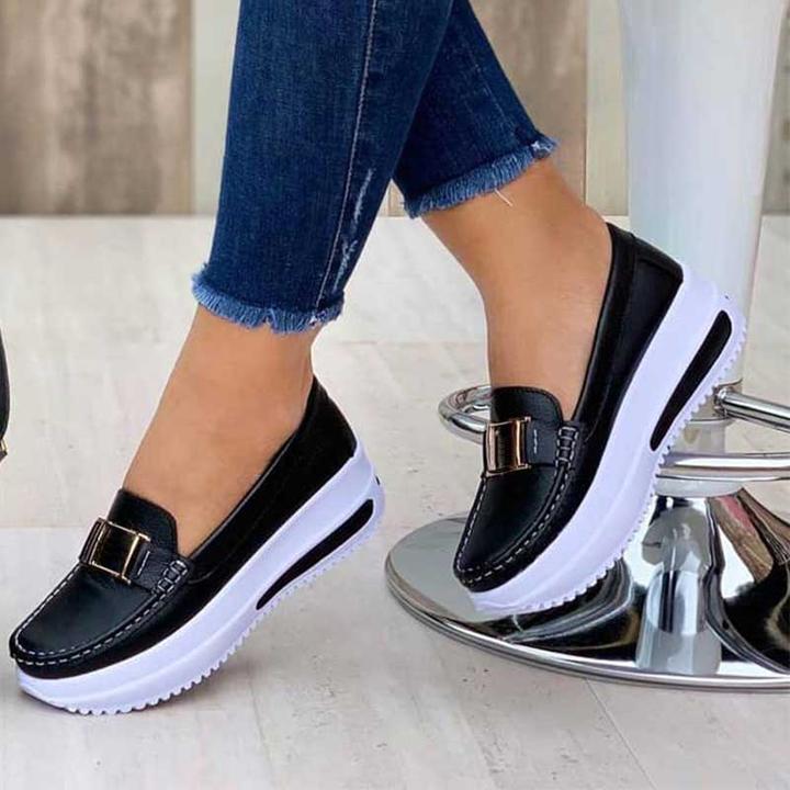 🩰【Reducere Limitată】Pantofi Femei Confortabili Cu Talpă Groasă și PU, Stil Casual-3898974