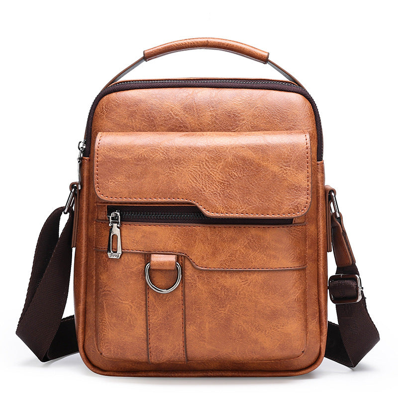 👜🔥【Descuento en nuevos productos】🎁Bolso de hombro de moda de negocios para hombre hecho de cuero genuino, gran capacidad, resistente al desgaste