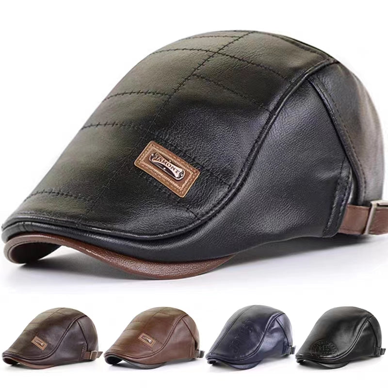 🔥🧢【Časově omezený prodej】 Pánský vysoce kvalitní retro baret z pravé kůže - 3862743