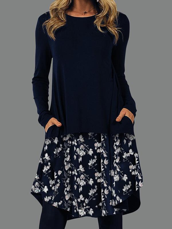 🔥✨【S-5XL】2024 rochie retro pentru femei la modă și elegantă în stil etnic, cusături cu imprimeuri multiple-3849019