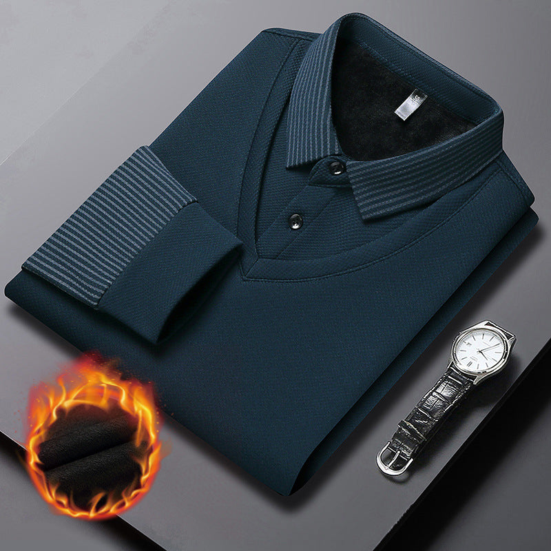 【M-4XL】Cămașă POLO fals din două piese cu dungi patchwork