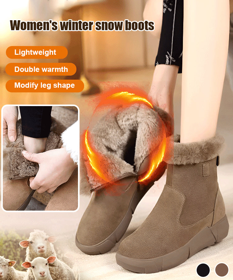 👢【35-41】Stil nou de iarnă, cizme de zăpadă calde și la modă cu catifea adăugată, impermeabile și anti-alunecare-3853910