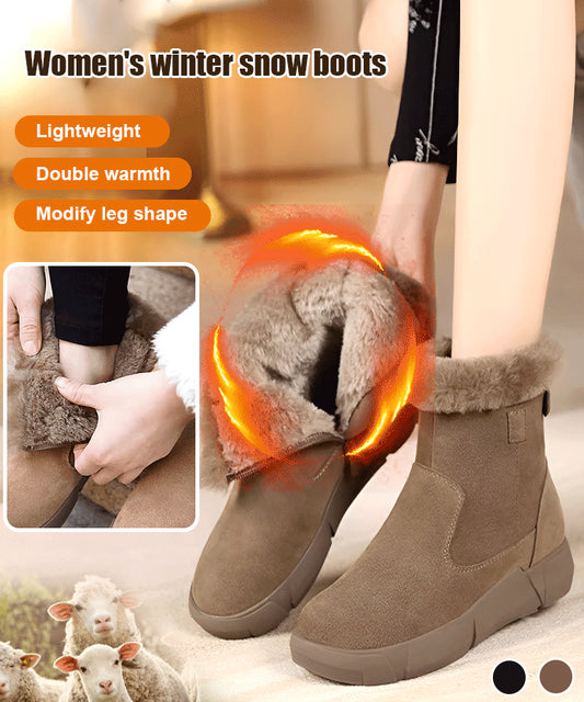 👢【35-41】Stil nou de iarnă, cizme de zăpadă calde și la modă cu catifea adăugată, impermeabile și anti-alunecare-3853910