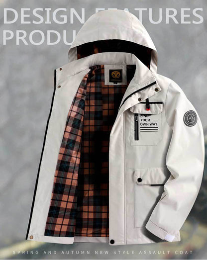 【M-6XL】Toamna Iarna Noua jachetă caldă pentru bărbați, rezistentă la vânt și la apă【Recomanda】-3840215