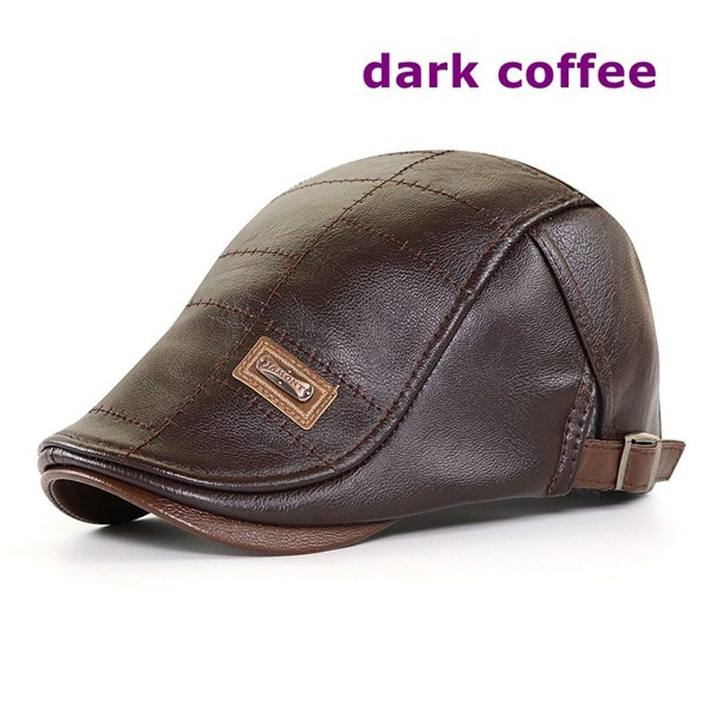 🔥🧢【Časově omezený prodej】 Pánský vysoce kvalitní retro baret z pravé kůže - 3862743
