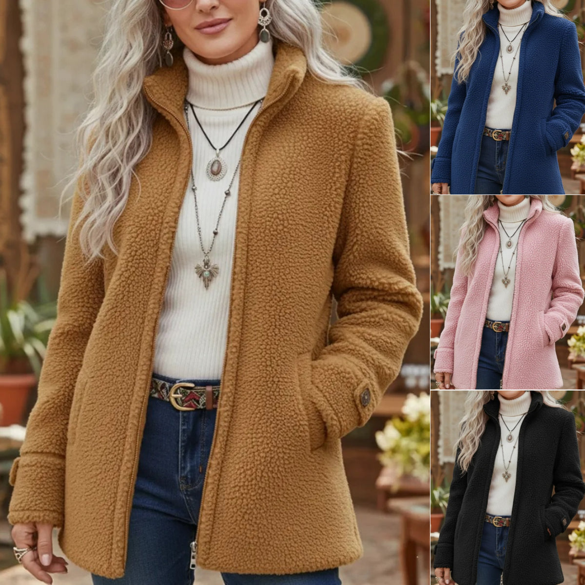 🛒👗【Płatność przy odbiorze】【S-3XL】Chaqueta de mujer con cremallera, informal 
