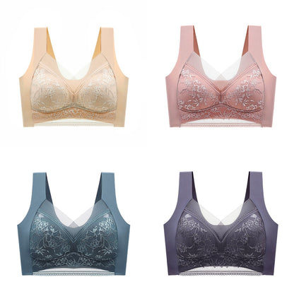 🔥Zadnji dan 50% popusta【4 komada】👙【40-110 kg】Bešavni, udobni i visokokvalitetni čipkasti grudnjak