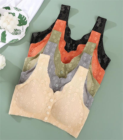 😍【Pachet de 2 bucăți】Sutien fără fir pentru femei cu nasturi în față ❤️【40-100kg】-3843429