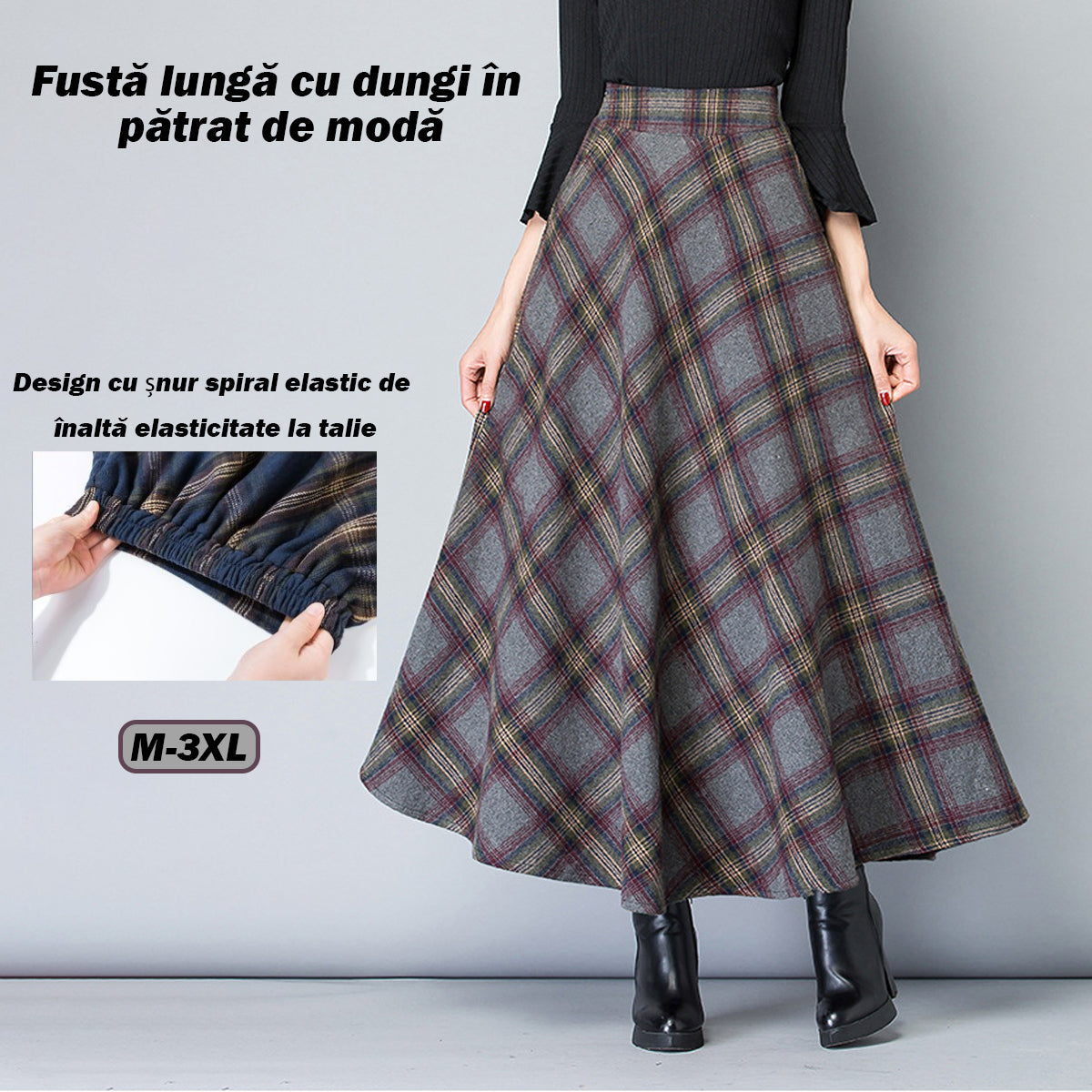 👗【Reducere pe timp limitat】【M-3XL】2024 fustă de lână îngroșată de toamnă și iarnă nouă pentru femei-3844959