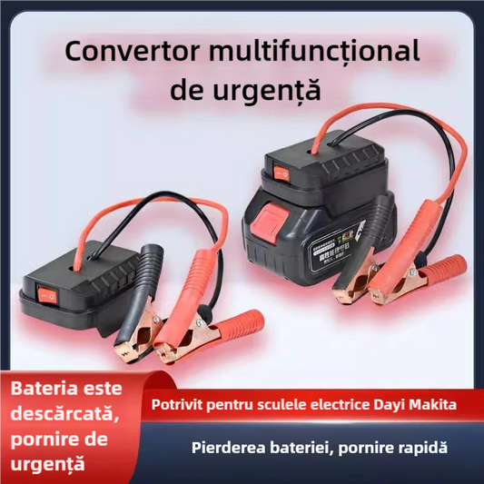🚗🧰Convertor multifuncțional pentru pornire de urgență a bateriei auto【(interfață USB dublă)】-3886845