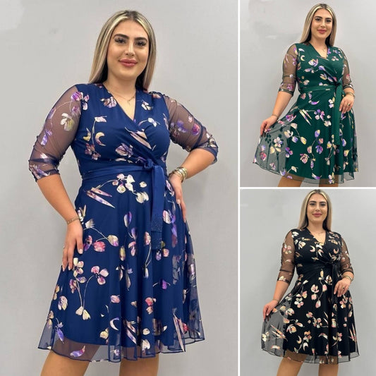 💟【S-5XL】Rochie imprimată la modă de înaltă calitate --3965736