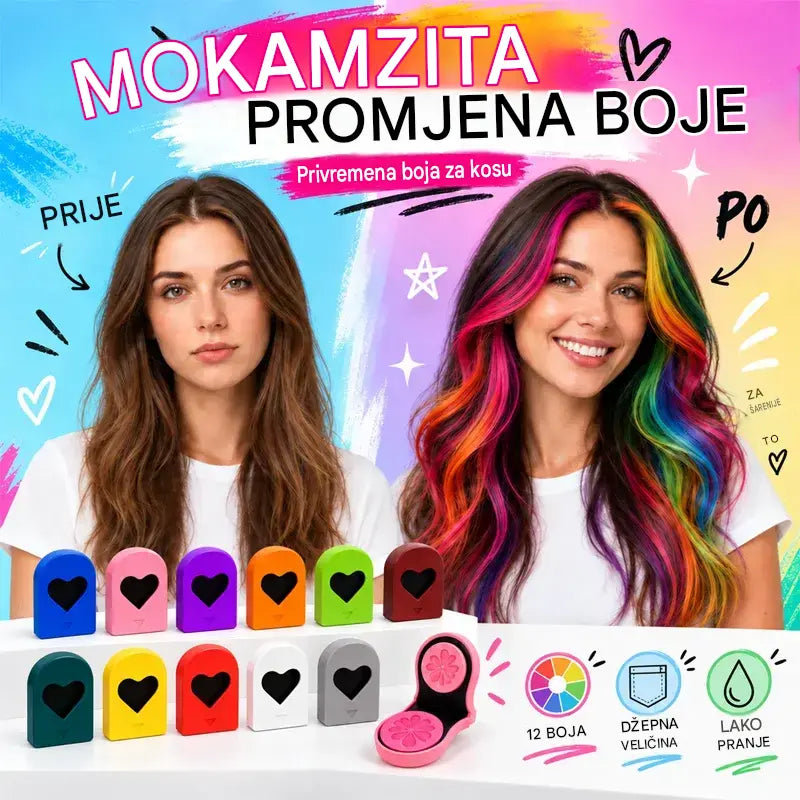 🌈🪮Kompaktna boja za kosu u prahu s 12 nijansi za brzo bojenje