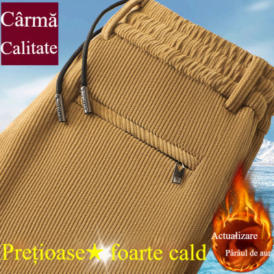 🔥【M-5XL】Catifea de toamnă și iarnă plus pantaloni de trening pentru bărbați din catifea, pantaloni casual largi-3853734