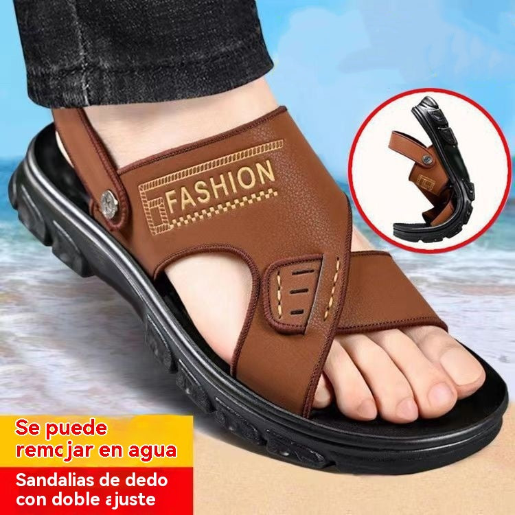 Vremenski ograničena ponuda 🐂【Veličine 38-47】Nove muške sandale za plažu od prave kože s debelim potplatom