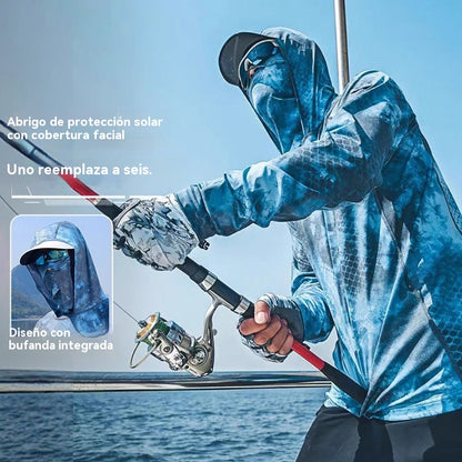🔥🎏【M-5XL】Ropa de pesca transpirable con protección solar para hombre