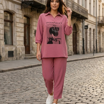 🔥🔥【Novi dolazak, vremenski ograničena ponuda】👚👚【M-3XL】Moderan ženski dvodijelni set, ležeran i moderan dizajn—✅Plaćanje pouzećem