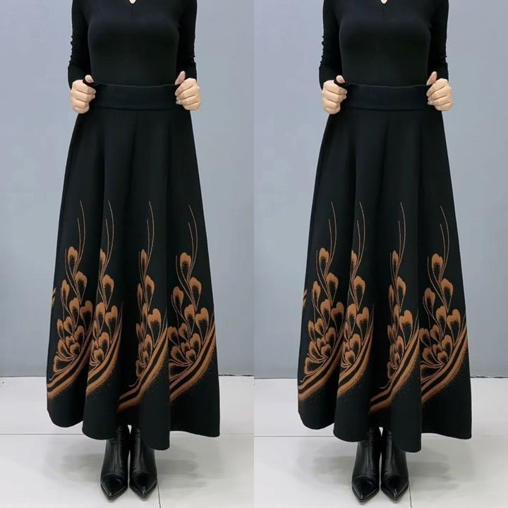👗🎀【Reducere pe timp limitat】【S-3XL】2024 fustă de lână îngroșată de toamnă și iarnă nouă pentru femei-3854998