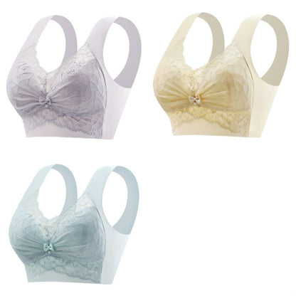 😍【Pachet de 3】👙【40-110 KG】 Sutien confortabil, fără cusături, din dantelă --3965729