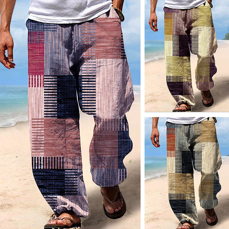 ✨👖【🌈Novi artikli s 50% popusta, ograničeno vrijeme】【S-6XL】😍 Muške uske hlače od pamuka i lana, plus veličine, ležerne, široke, boemski stil